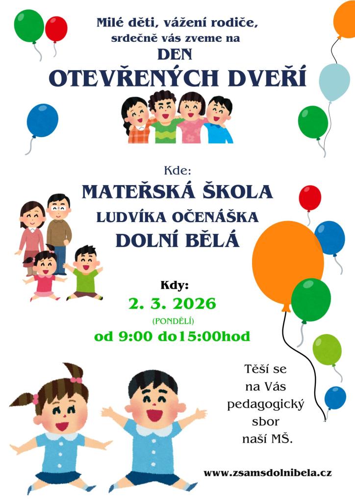 Den otevřených dveří MŠ Dolní Bělá