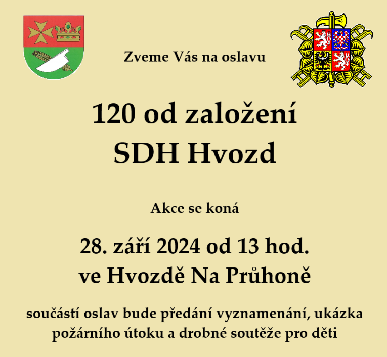 Oslava 120 od založení SDH Hvozd